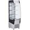 Витрина холодильная напольная, вертикальная, для самообслуживания, L0.50м, 3 полки, +2/+12С, дин.охл., нерж.сталь+чёрная рамка, колеса, подсв.холодная