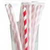 Трубочки для напитков бумажные в индивидуальной упаковке D 6мм L 197мм полоска красный/белый
