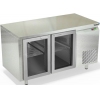 Стол холодильный, GN1/1, L1.39м, без борта, 2 двери стекло, ножки, -2/+10С, нерж.сталь, дин.охл., агрегат справа