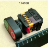 Выключатель кнопочный двойной зеленый/красный 1з+1р с подсветкой 220V
