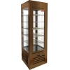 Витрина холодильная напольная, вертикальная, кондитерская, L0.60м, 5 полок, +2/+10С, дин.охл., бронзовая, 4-х стороннее остекление, ножки низкие