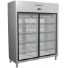 Шкаф холодильный, 1320л, 2  двери-купе стекло, 8 полок, ножки, +1/+12С, дин.охл., серый металлик RAL 9006