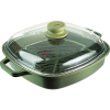 Сковорода-гриль с крышкой (индукция) L 26см w 26см, алюминий литой, антиприг.покрытие, зеленый