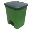 Контейнер для мусора 40л, морозостойкий, с педалью, с крышкой, пластик зеленый