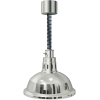 Лампа-мармит подвесная, абажур D318мм блестящий серый, шнур регулируемый черный, лампа прозрачная с покрытием