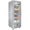 Шкаф холодильный, GN1/1,  400л, 1 дверь стекло левая, 4 полки, ножки, -2/+8С, дин.охл., нерж.сталь, агрегат нижний, LED, замок