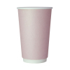 Стакан бумажный для горячих напитков двухслойный Пастель Розовый 400мл