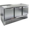 Стол холодильный, GN1/1, L1.49м, без борта, 3 двери глухие, ножки, -2/+10С, нерж.сталь, дин.охл., агрегат нижний
