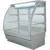 Витрина холодильная напольная, горизонтальная, кондитерская, L1.26м, 2 полки стекло, 0/+8С, стат.охл., металлик-хром (серебристый)